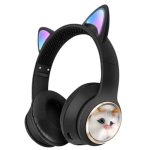 هدفون بی سیم بچگانه طرح گربه مدل AKZ09 - Image 3